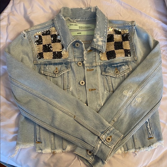 Off-White Virgil abloh main label checkered sequin - Picture 9 of 10